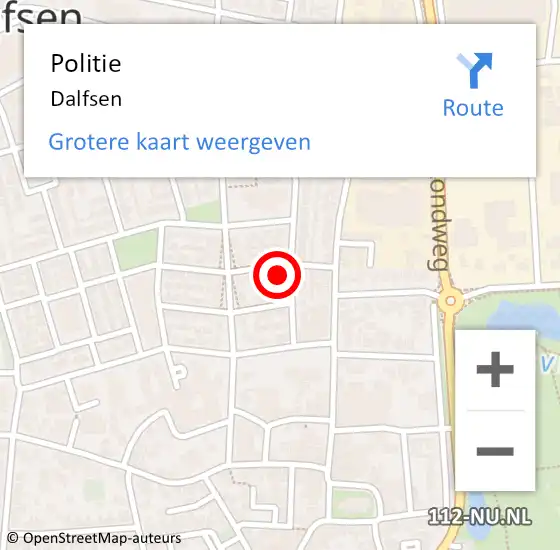 Locatie op kaart van de 112 melding: Politie Dalfsen op 22 januari 2022 07:40