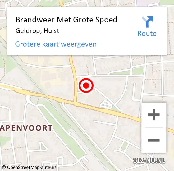 Locatie op kaart van de 112 melding: Brandweer Met Grote Spoed Naar Geldrop, Hulst op 22 januari 2022 08:51