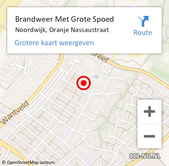 Locatie op kaart van de 112 melding: Brandweer Met Grote Spoed Naar Noordwijk, Oranje Nassaustraat op 22 januari 2022 09:23