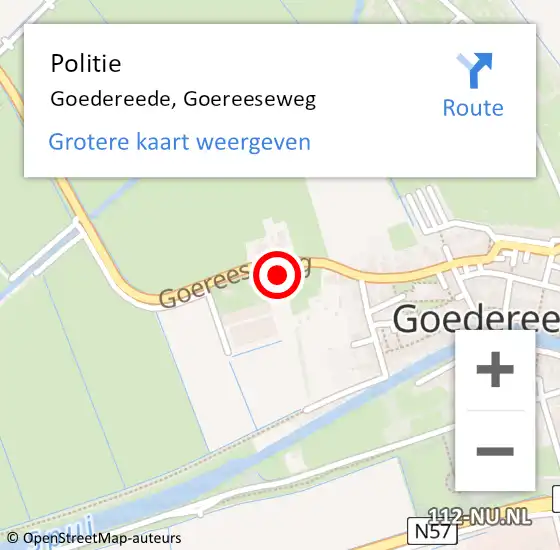 Locatie op kaart van de 112 melding: Politie Goedereede, Goereeseweg op 22 januari 2022 11:22