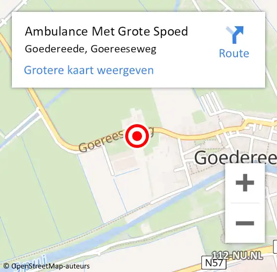 Locatie op kaart van de 112 melding: Ambulance Met Grote Spoed Naar Goedereede, Goereeseweg op 22 januari 2022 11:22