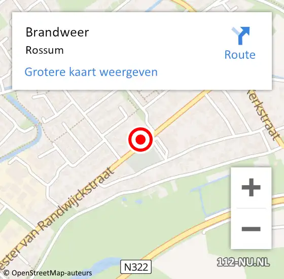 Locatie op kaart van de 112 melding: Brandweer Rossum op 22 januari 2022 14:18