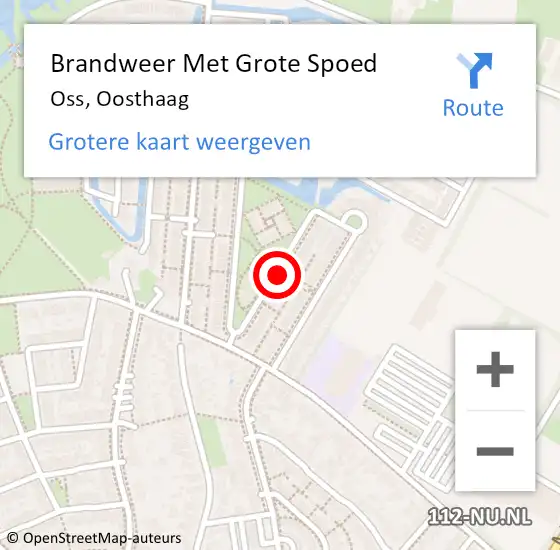 Locatie op kaart van de 112 melding: Brandweer Met Grote Spoed Naar Oss, Oosthaag op 22 januari 2022 14:23