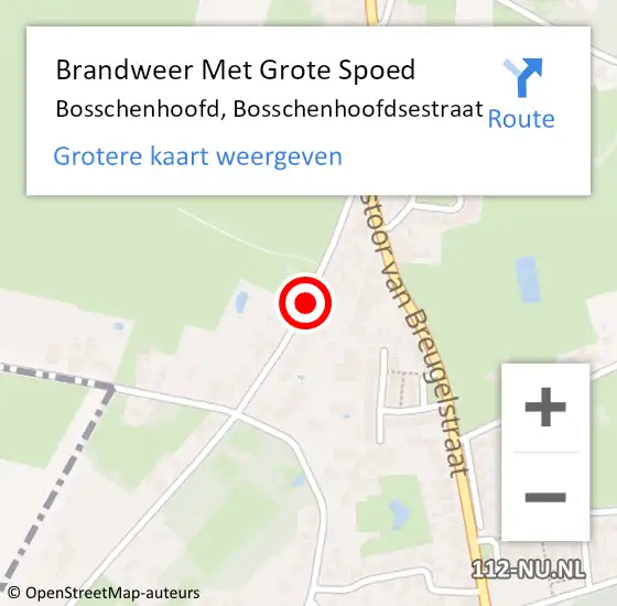 Locatie op kaart van de 112 melding: Brandweer Met Grote Spoed Naar Bosschenhoofd, Bosschenhoofdsestraat op 22 januari 2022 15:02