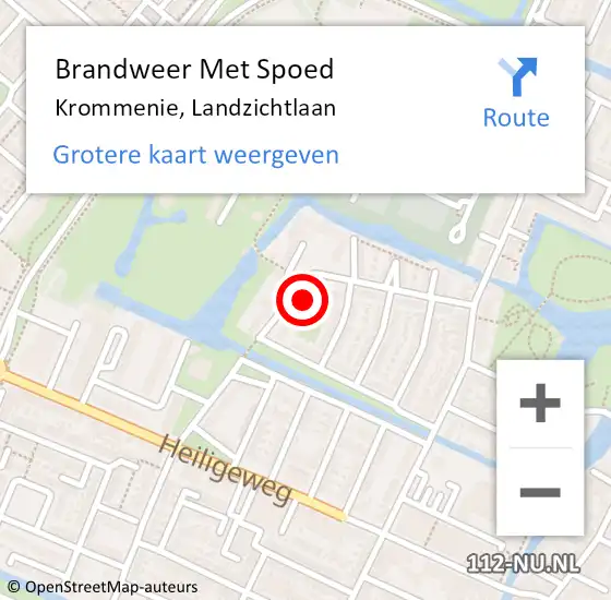 Locatie op kaart van de 112 melding: Brandweer Met Spoed Naar Krommenie, Landzichtlaan op 22 januari 2022 15:23