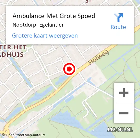 Locatie op kaart van de 112 melding: Ambulance Met Grote Spoed Naar Nootdorp, Egelantier op 22 januari 2022 15:57