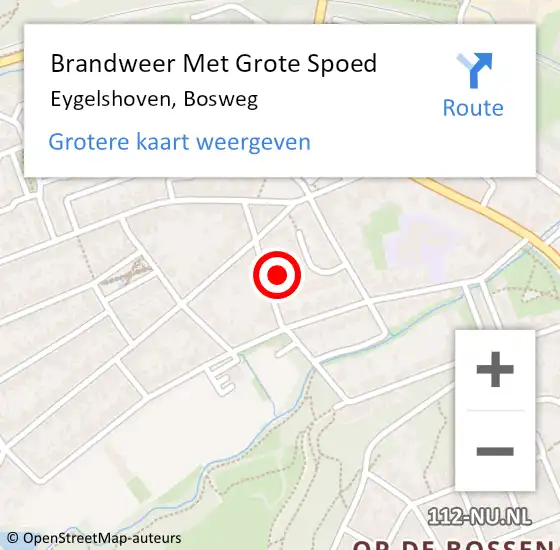 Locatie op kaart van de 112 melding: Brandweer Met Grote Spoed Naar Eygelshoven, Bosweg op 22 januari 2022 15:59