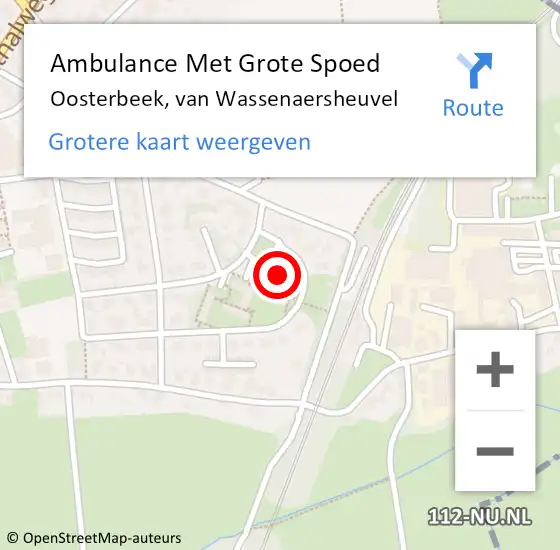 Locatie op kaart van de 112 melding: Ambulance Met Grote Spoed Naar Oosterbeek, van Wassenaersheuvel op 22 januari 2022 17:34