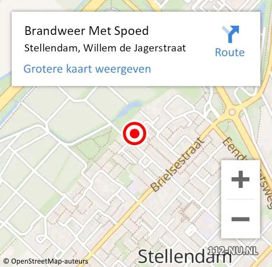 Locatie op kaart van de 112 melding: Brandweer Met Spoed Naar Stellendam, Willem de Jagerstraat op 22 januari 2022 18:54