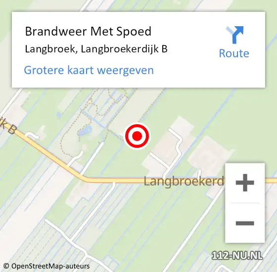 Locatie op kaart van de 112 melding: Brandweer Met Spoed Naar Langbroek, Langbroekerdijk B op 22 januari 2022 19:37