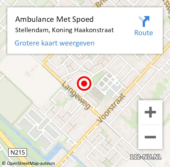 Locatie op kaart van de 112 melding: Ambulance Met Spoed Naar Stellendam, Koning Haakonstraat op 22 januari 2022 19:42