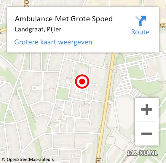 Locatie op kaart van de 112 melding: Ambulance Met Grote Spoed Naar Landgraaf, Pijler op 6 juli 2014 02:18