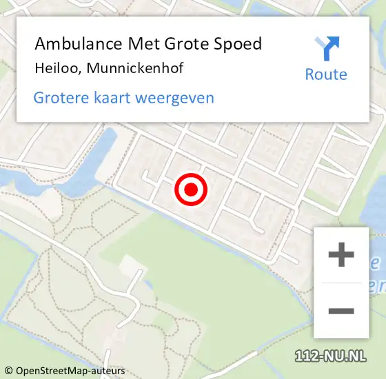 Locatie op kaart van de 112 melding: Ambulance Met Grote Spoed Naar Heiloo, Munnickenhof op 22 januari 2022 21:21