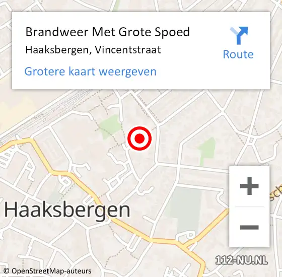 Locatie op kaart van de 112 melding: Brandweer Met Grote Spoed Naar Haaksbergen, Vincentstraat op 22 januari 2022 23:03