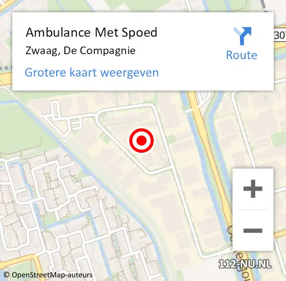 Locatie op kaart van de 112 melding: Ambulance Met Spoed Naar Zwaag, De Compagnie op 22 januari 2022 23:16