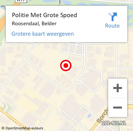 Locatie op kaart van de 112 melding: Politie Met Grote Spoed Naar Roosendaal, Belder op 22 januari 2022 23:29