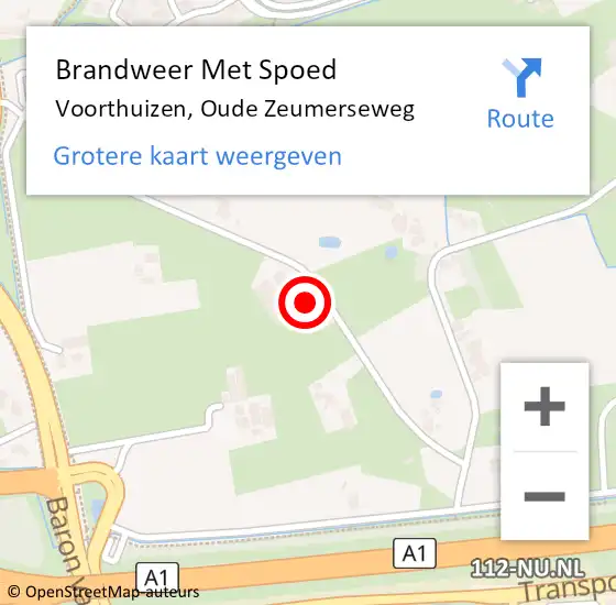 Locatie op kaart van de 112 melding: Brandweer Met Spoed Naar Voorthuizen, Oude Zeumerseweg op 22 januari 2022 23:53