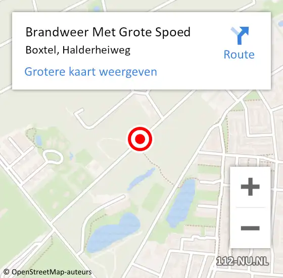 Locatie op kaart van de 112 melding: Brandweer Met Grote Spoed Naar Boxtel, Halderheiweg op 23 januari 2022 00:01