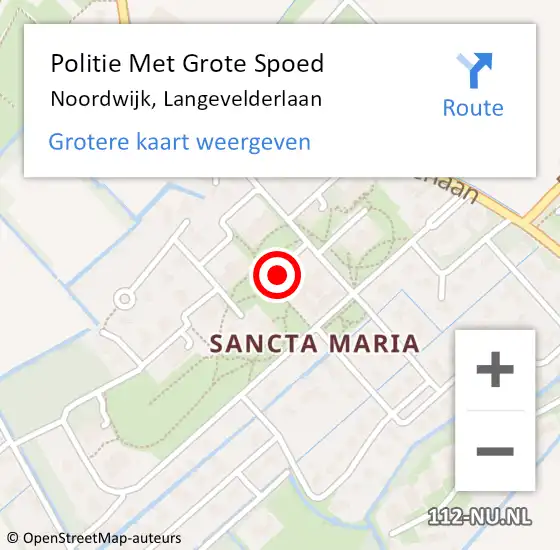 Locatie op kaart van de 112 melding: Politie Met Grote Spoed Naar Noordwijk, Langevelderlaan op 23 januari 2022 00:06