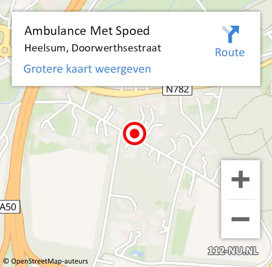 Locatie op kaart van de 112 melding: Ambulance Met Spoed Naar Heelsum, Doorwerthsestraat op 23 januari 2022 01:15