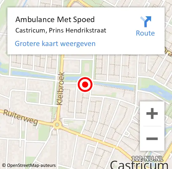 Locatie op kaart van de 112 melding: Ambulance Met Spoed Naar Castricum, Prins Hendrikstraat op 23 januari 2022 03:22