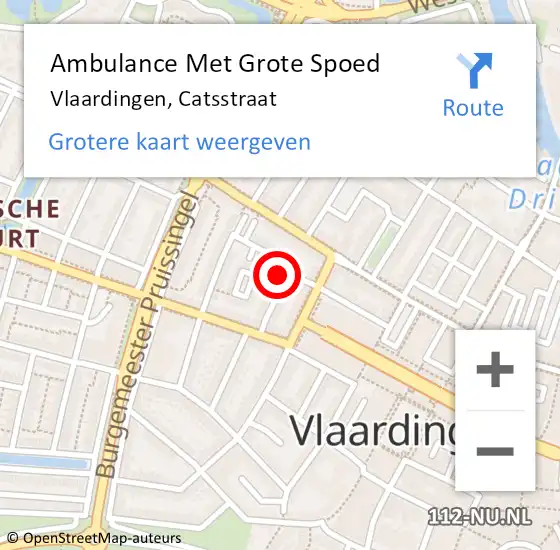 Locatie op kaart van de 112 melding: Ambulance Met Grote Spoed Naar Vlaardingen, Catsstraat op 23 januari 2022 03:40