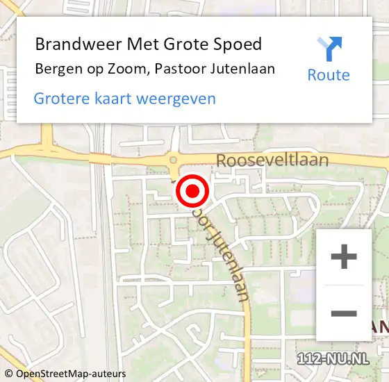 Locatie op kaart van de 112 melding: Brandweer Met Grote Spoed Naar Bergen op Zoom, Pastoor Jutenlaan op 23 januari 2022 04:37