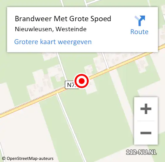 Locatie op kaart van de 112 melding: Brandweer Met Grote Spoed Naar Nieuwleusen, Westeinde op 6 juli 2014 02:49