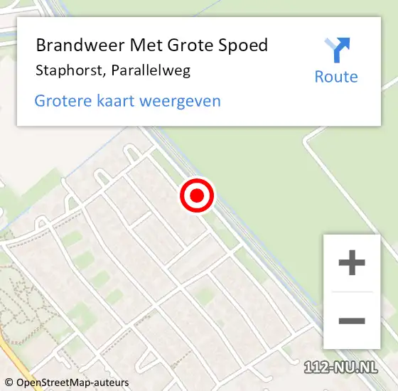 Locatie op kaart van de 112 melding: Brandweer Met Grote Spoed Naar Staphorst, Parallelweg op 6 juli 2014 02:50