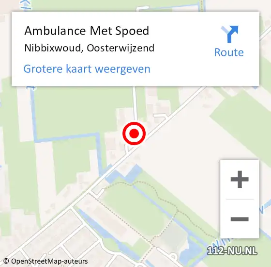 Locatie op kaart van de 112 melding: Ambulance Met Spoed Naar Nibbixwoud, Oosterwijzend op 23 januari 2022 06:01