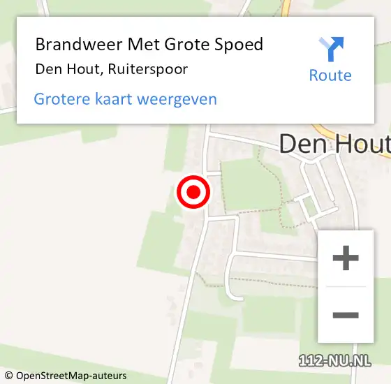 Locatie op kaart van de 112 melding: Brandweer Met Grote Spoed Naar Den Hout, Ruiterspoor op 23 januari 2022 06:17