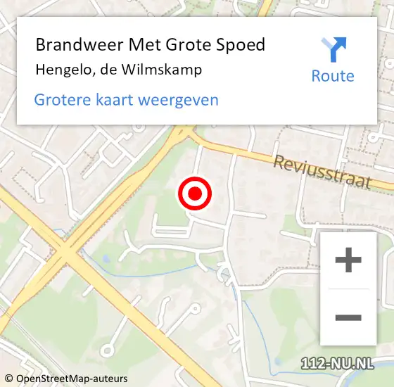 Locatie op kaart van de 112 melding: Brandweer Met Grote Spoed Naar Hengelo, de Wilmskamp op 23 januari 2022 07:14