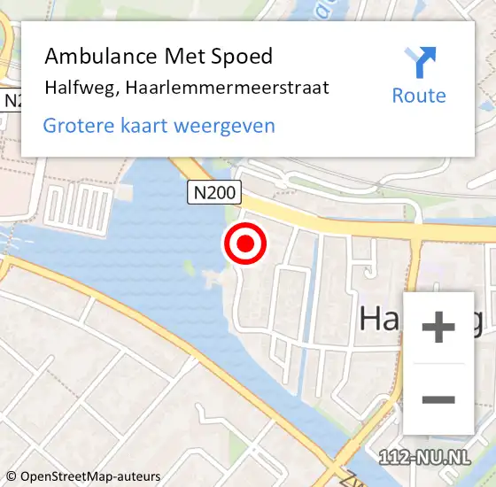 Locatie op kaart van de 112 melding: Ambulance Met Spoed Naar Halfweg, Haarlemmermeerstraat op 23 januari 2022 07:22