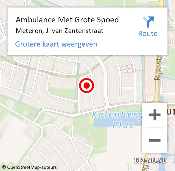 Locatie op kaart van de 112 melding: Ambulance Met Grote Spoed Naar Meteren, J. van Zantenstraat op 23 januari 2022 07:51