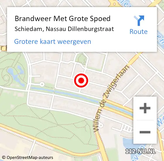 Locatie op kaart van de 112 melding: Brandweer Met Grote Spoed Naar Schiedam, Nassau Dillenburgstraat op 23 januari 2022 08:40