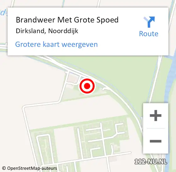 Locatie op kaart van de 112 melding: Brandweer Met Grote Spoed Naar Dirksland, Noorddijk op 23 januari 2022 08:54