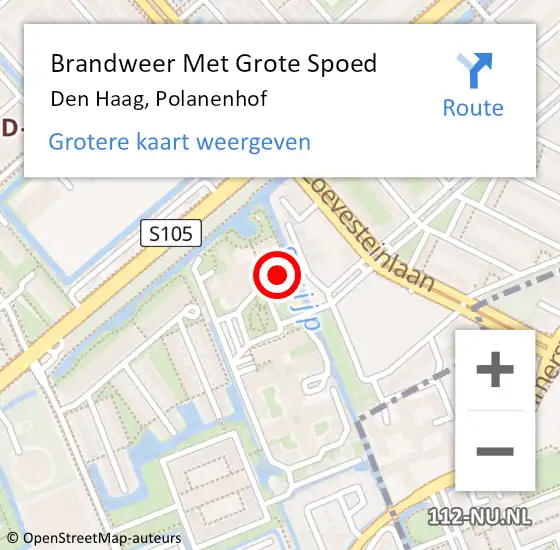 Locatie op kaart van de 112 melding: Brandweer Met Grote Spoed Naar Den Haag, Polanenhof op 23 januari 2022 10:37