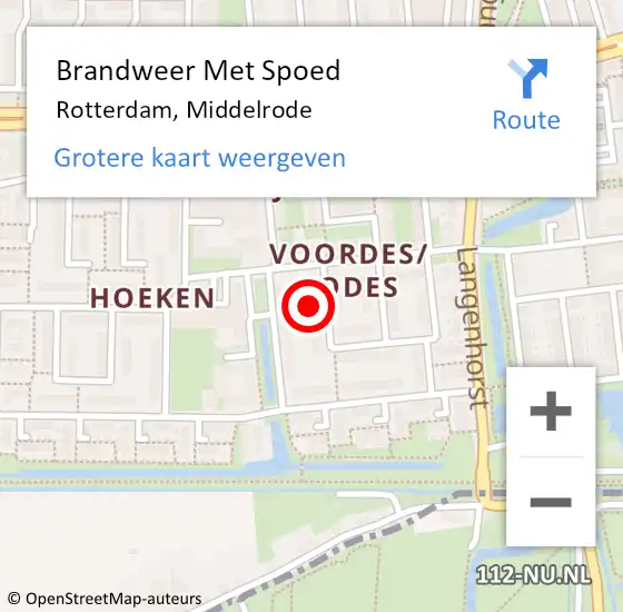 Locatie op kaart van de 112 melding: Brandweer Met Spoed Naar Rotterdam, Middelrode op 23 januari 2022 10:43