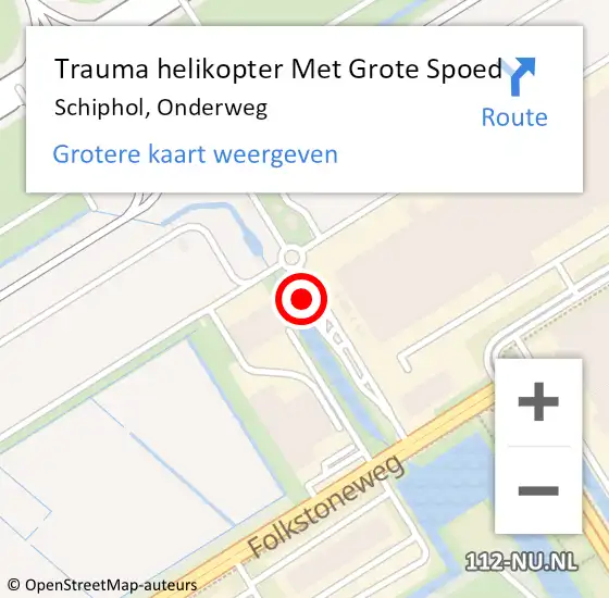 Locatie op kaart van de 112 melding: Trauma helikopter Met Grote Spoed Naar Schiphol, Onderweg op 23 januari 2022 11:11