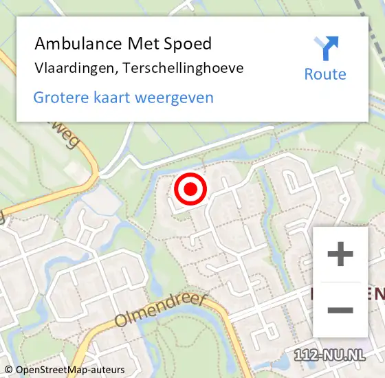 Locatie op kaart van de 112 melding: Ambulance Met Spoed Naar Vlaardingen, Terschellinghoeve op 23 januari 2022 11:16