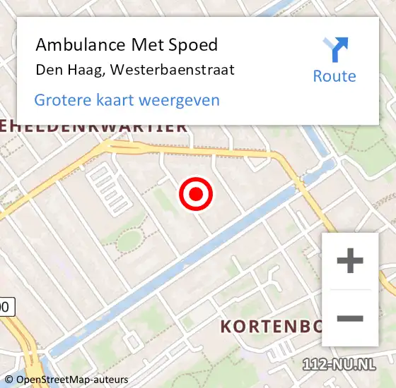 Locatie op kaart van de 112 melding: Ambulance Met Spoed Naar Den Haag, Westerbaenstraat op 23 januari 2022 11:16