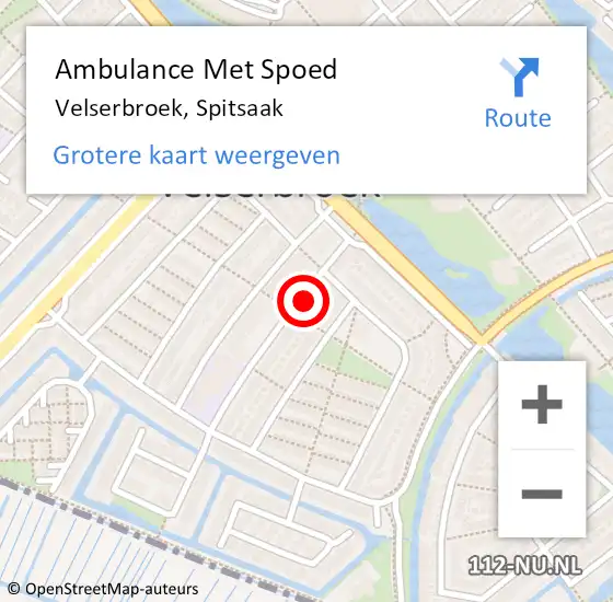 Locatie op kaart van de 112 melding: Ambulance Met Spoed Naar Velserbroek, Spitsaak op 23 januari 2022 11:17