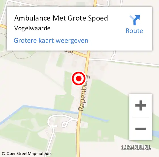 Locatie op kaart van de 112 melding: Ambulance Met Grote Spoed Naar Vogelwaarde op 23 januari 2022 11:18