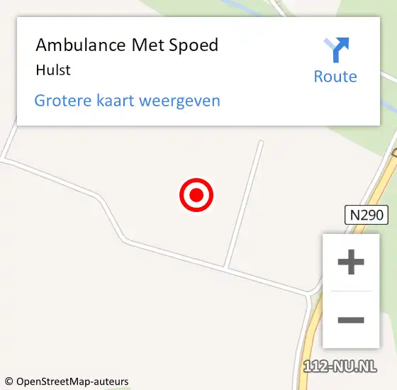 Locatie op kaart van de 112 melding: Ambulance Met Spoed Naar Hulst op 23 januari 2022 11:18