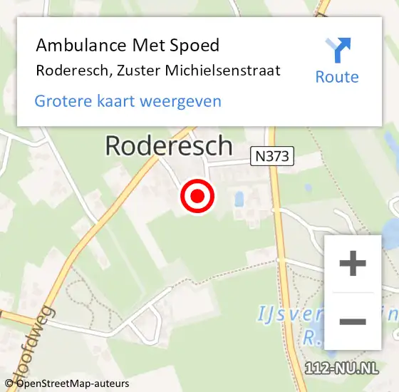 Locatie op kaart van de 112 melding: Ambulance Met Spoed Naar Roderesch, Zuster Michielsenstraat op 6 juli 2014 03:14