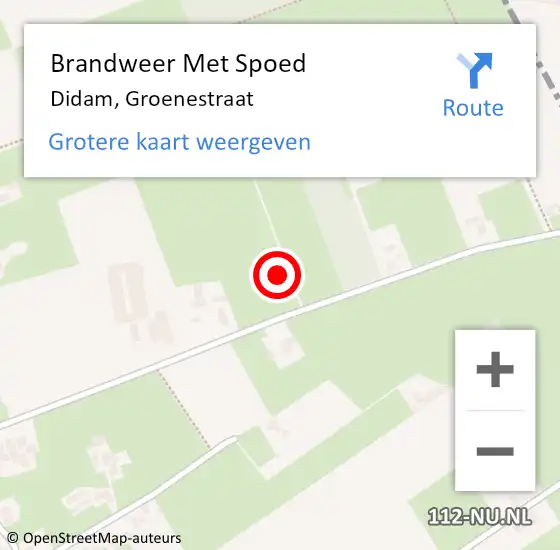 Locatie op kaart van de 112 melding: Brandweer Met Spoed Naar Didam, Groenestraat op 23 januari 2022 12:36
