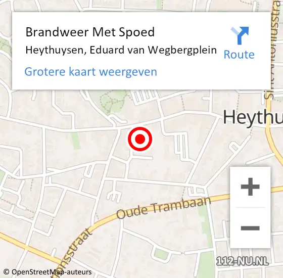 Locatie op kaart van de 112 melding: Brandweer Met Spoed Naar Heythuysen, Eduard van Wegbergplein op 23 januari 2022 12:54