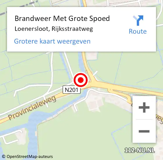 Locatie op kaart van de 112 melding: Brandweer Met Grote Spoed Naar Loenersloot, Rijksstraatweg op 6 juli 2014 03:25