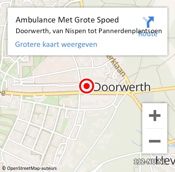 Locatie op kaart van de 112 melding: Ambulance Met Grote Spoed Naar Doorwerth, van Nispen tot Pannerdenplantsoen op 23 januari 2022 13:40