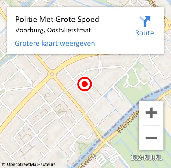 Locatie op kaart van de 112 melding: Politie Met Grote Spoed Naar Voorburg, Oostvlietstraat op 23 januari 2022 13:56